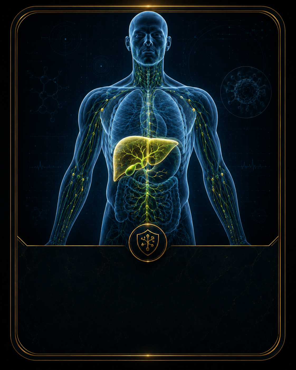 Detailed medical illustration of the liver and detox pathways