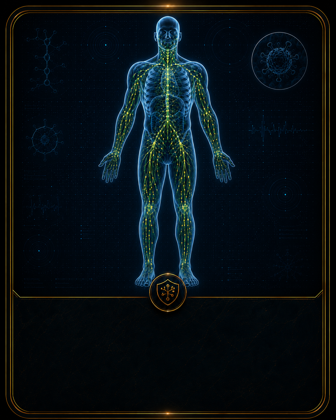 Detailed medical illustration of the immune and lymphatic system